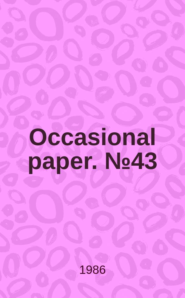 Occasional paper. №43 : International capital markets