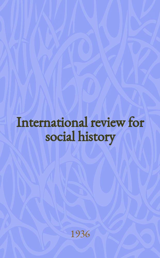 International review for social history