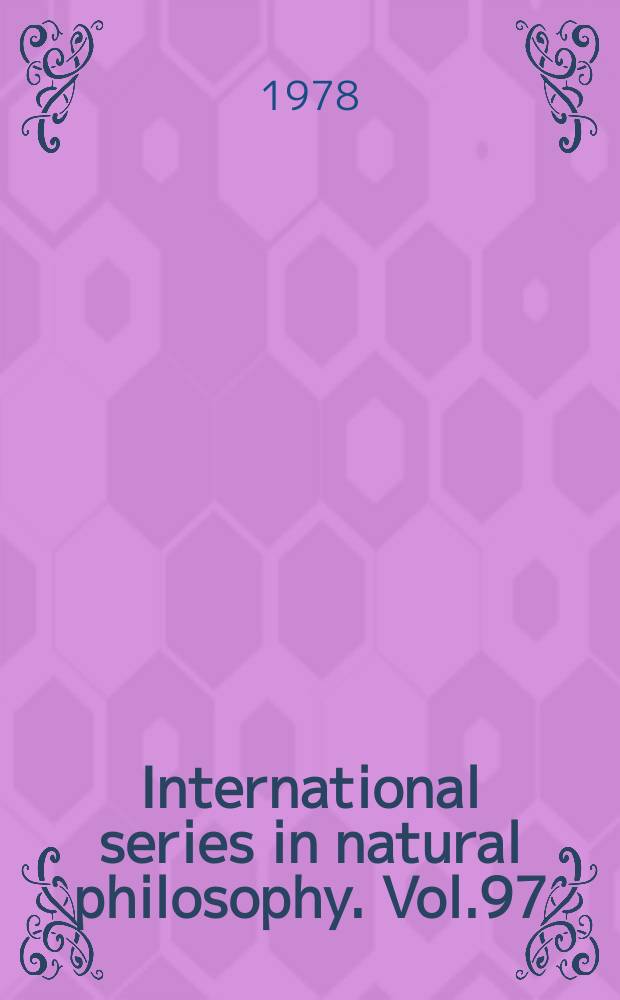 International series in natural philosophy. Vol.97 : Stellar formation