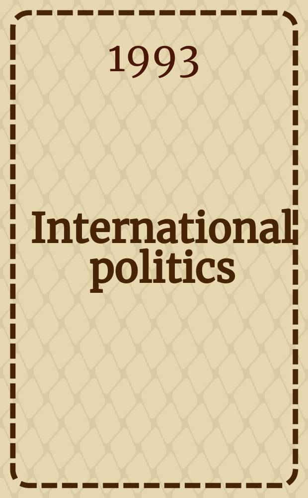 International politics : Formerly Coexistence. Vol.30, №1 : Legal and constitutional change in Russia and the soviet Union