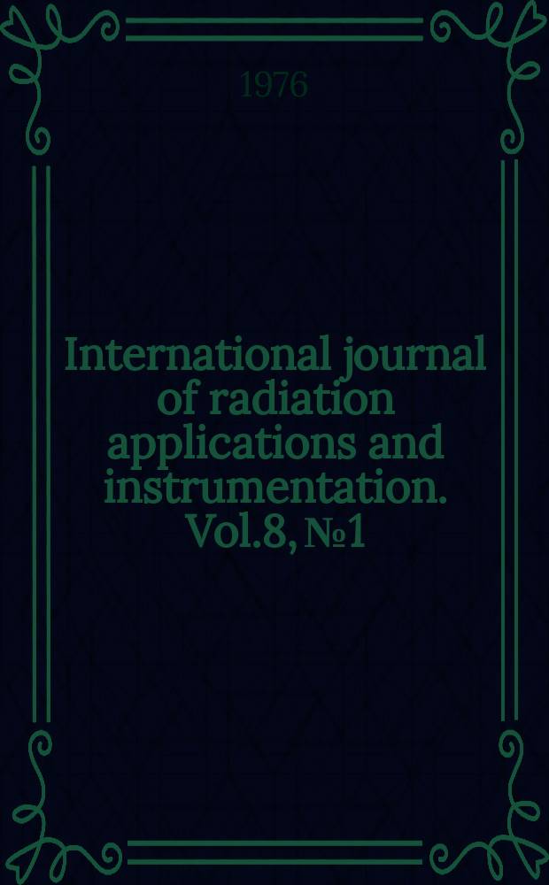 International journal of radiation applications and instrumentation. Vol.8, №1/2 : Formation and role of excited states in radiolysis