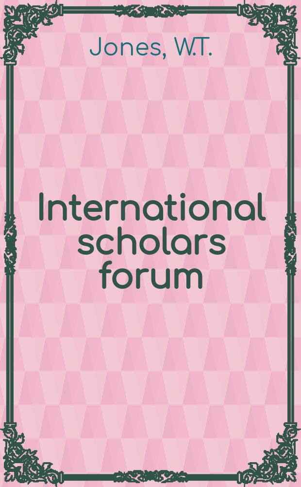 International scholars forum : A ser. of books by Amer. scholars. 14 : The romantic syndrome