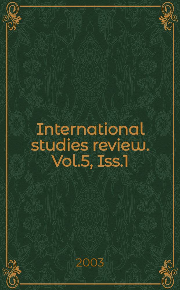 International studies review. Vol.5, Iss.1