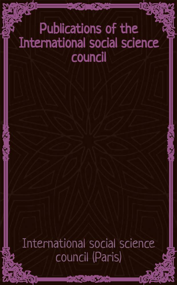 Publications of the International social science council