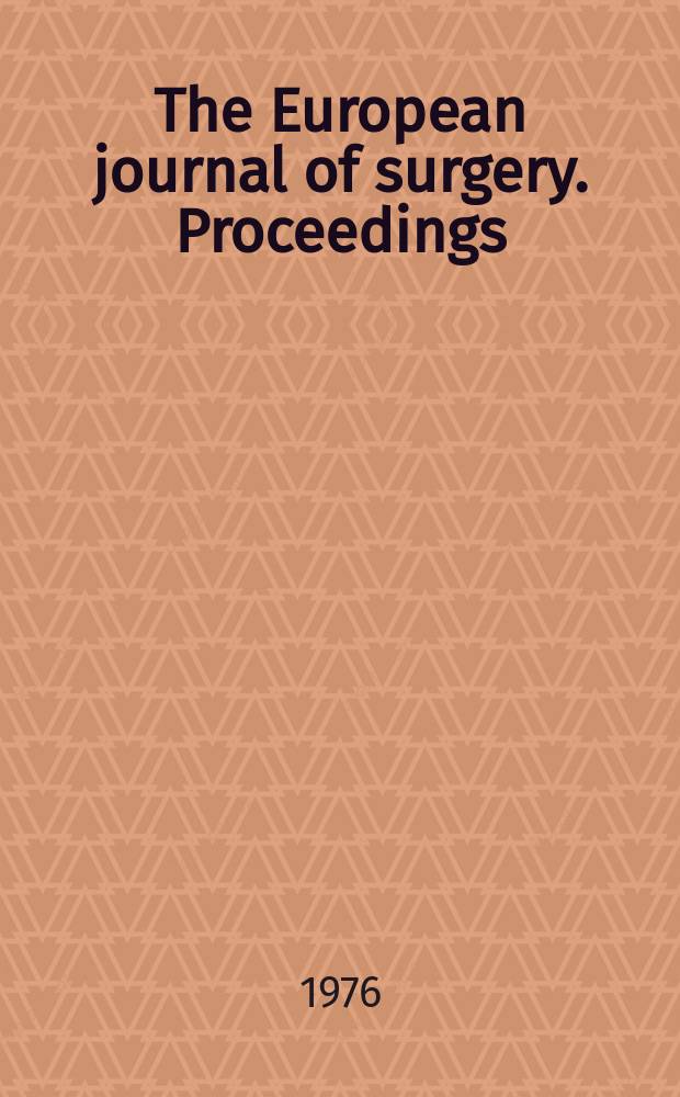 The European journal of surgery. Proceedings