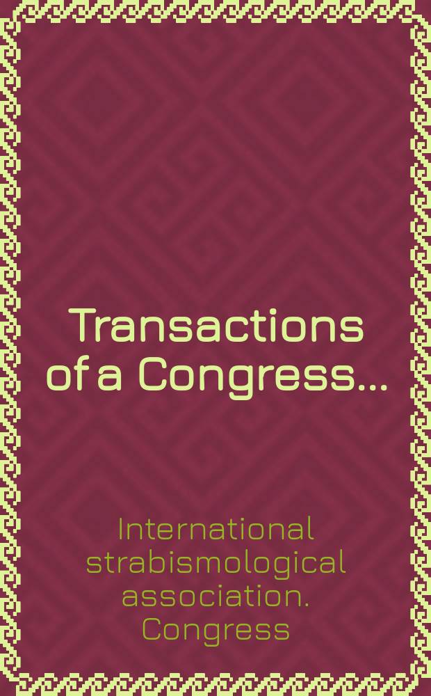 Transactions of a Congress...
