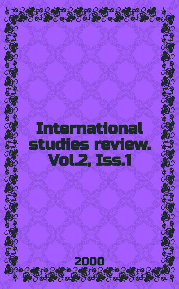 International studies review. Vol.2, Iss.1