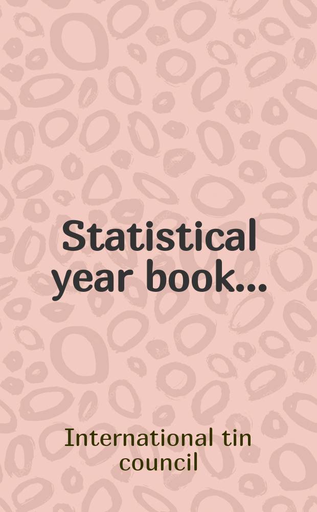 Statistical year book...