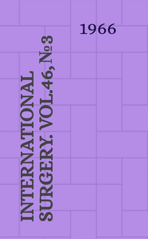 International surgery. Vol.46, №3
