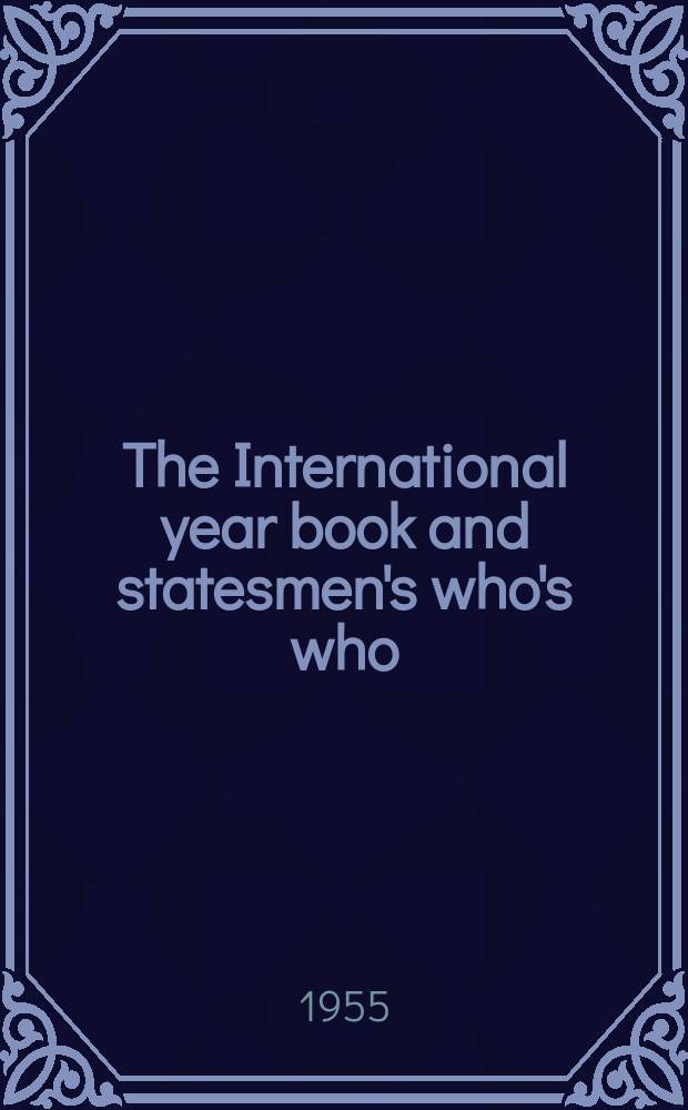 The International year book and statesmen's who's who