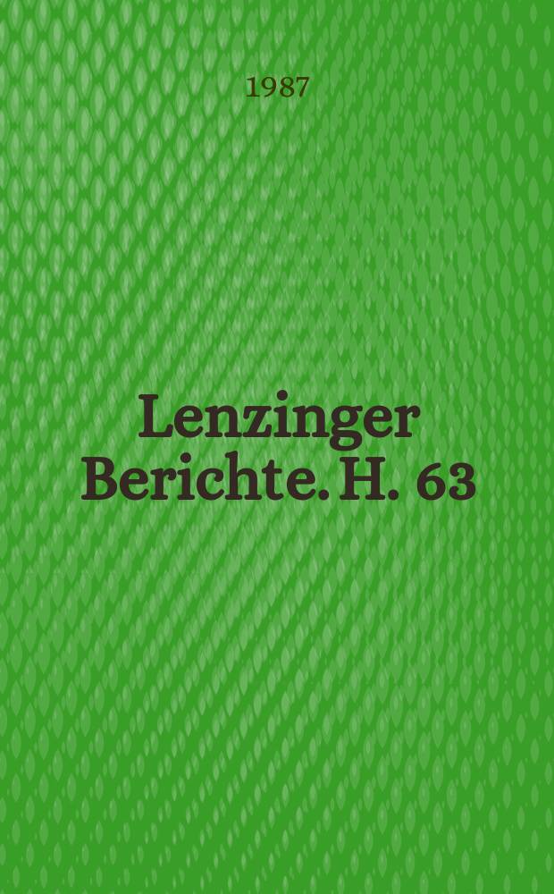 Lenzinger Berichte. H. 63