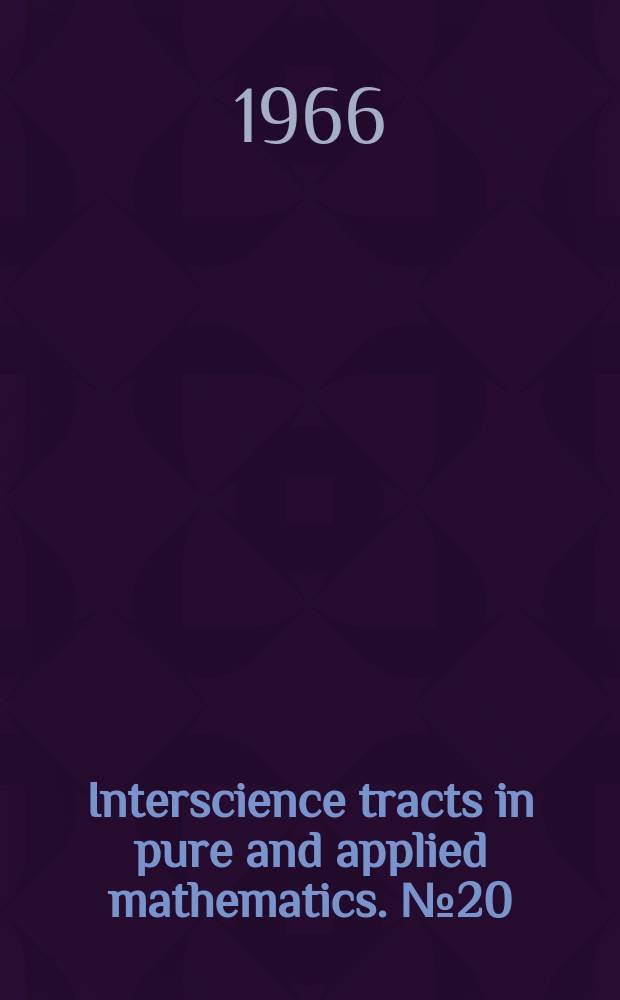 Interscience tracts in pure and applied mathematics. №20 : Hill's equation