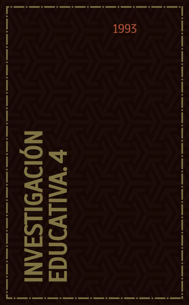 Investigación educativa. 4 : Proyectos curriculares de ciencias sociales