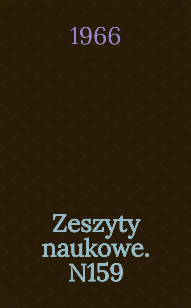Zeszyty naukowe. N159