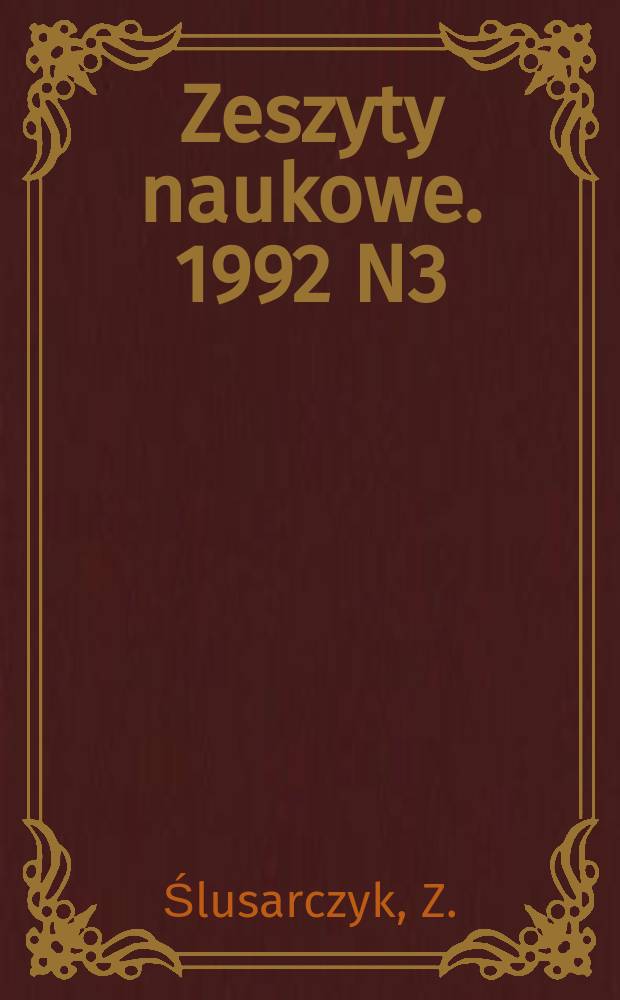 Zeszyty naukowe. 1992 N3 : Numeryczne modele transformacji ...