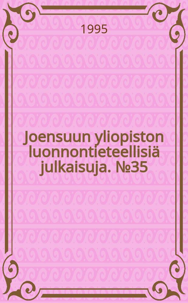Joensuun yliopiston luonnontieteellisiä julkaisuja. №35 : Value distribution theory and complex differential equations