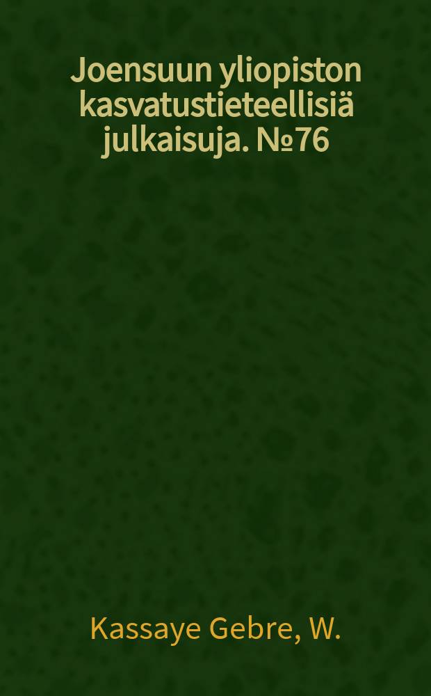 Joensuun yliopiston kasvatustieteellisiä julkaisuja. №76 : Analysis of culture for planning ...