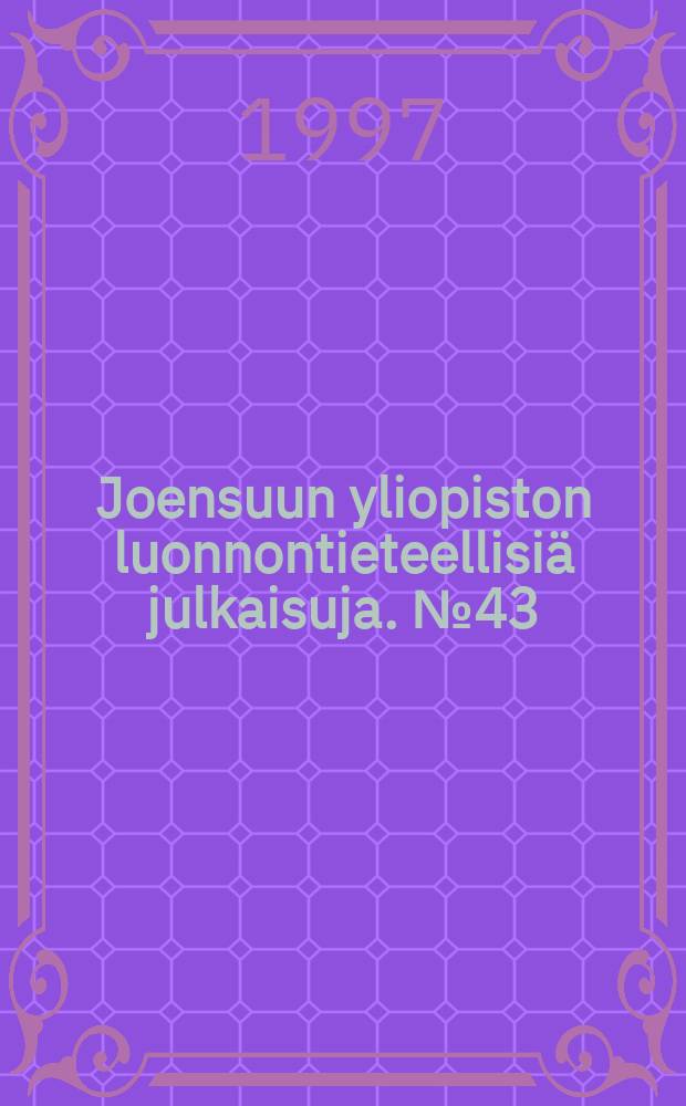 Joensuun yliopiston luonnontieteellisiä julkaisuja. №43 : Effects of anoxia and xenobiotics ...
