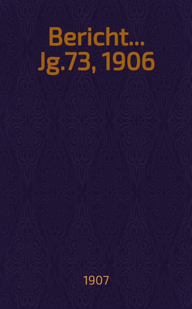 Bericht ... Jg.73, 1906/1907