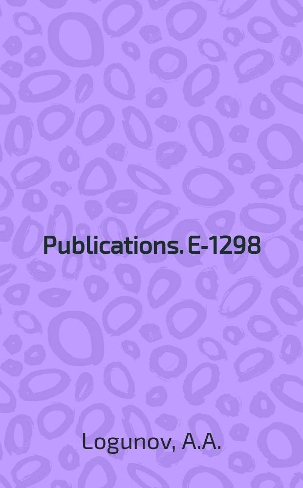 [Publications]. E-1298 : Quasioptical method and asymptotic behavior of many channel amplitudes