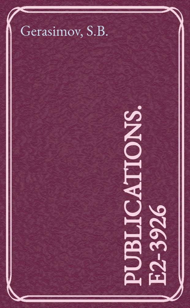 [Publications]. E2-3926 : Vector domiance model and sum rules for the high-energy photon-nucleon interaction