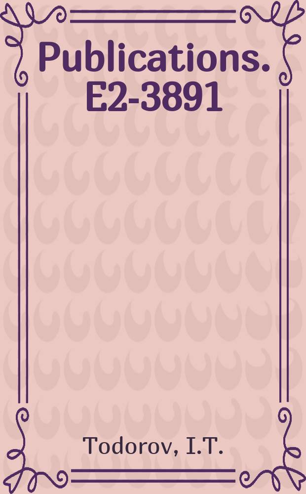 [Publications]. E2-3891 : Spectral representation of the two-point function for infinite-component fields