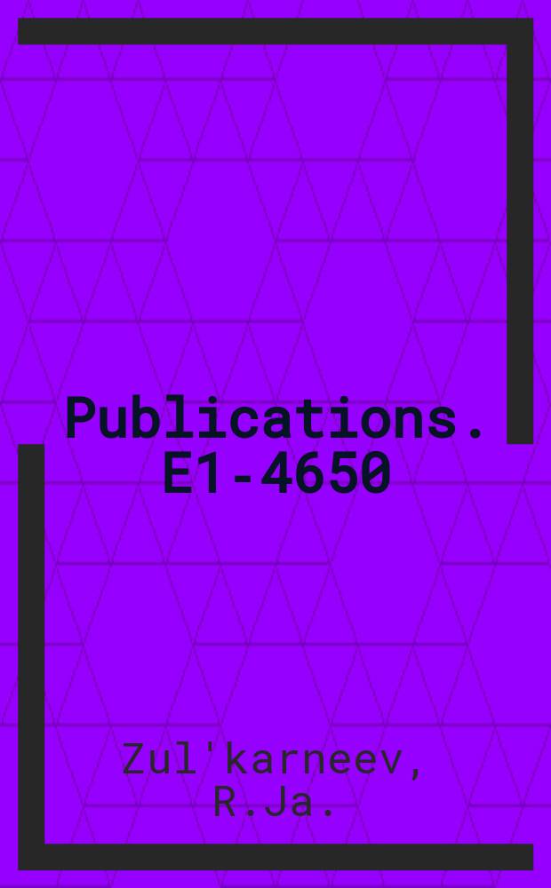 [Publications]. E1-4650 : T-invariance check in 635 MeV elastic proton-proton scattering