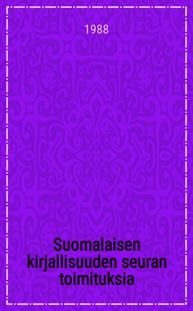 Suomalaisen kirjallisuuden seuran toimituksia : Anna-Maria Tallgren