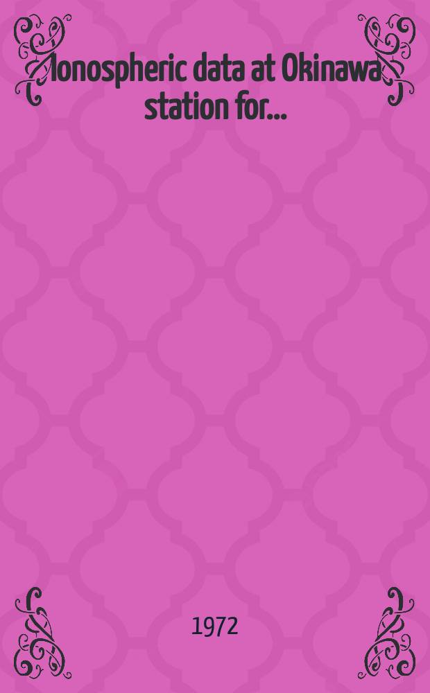 Ionospheric data at Okinawa station for ...