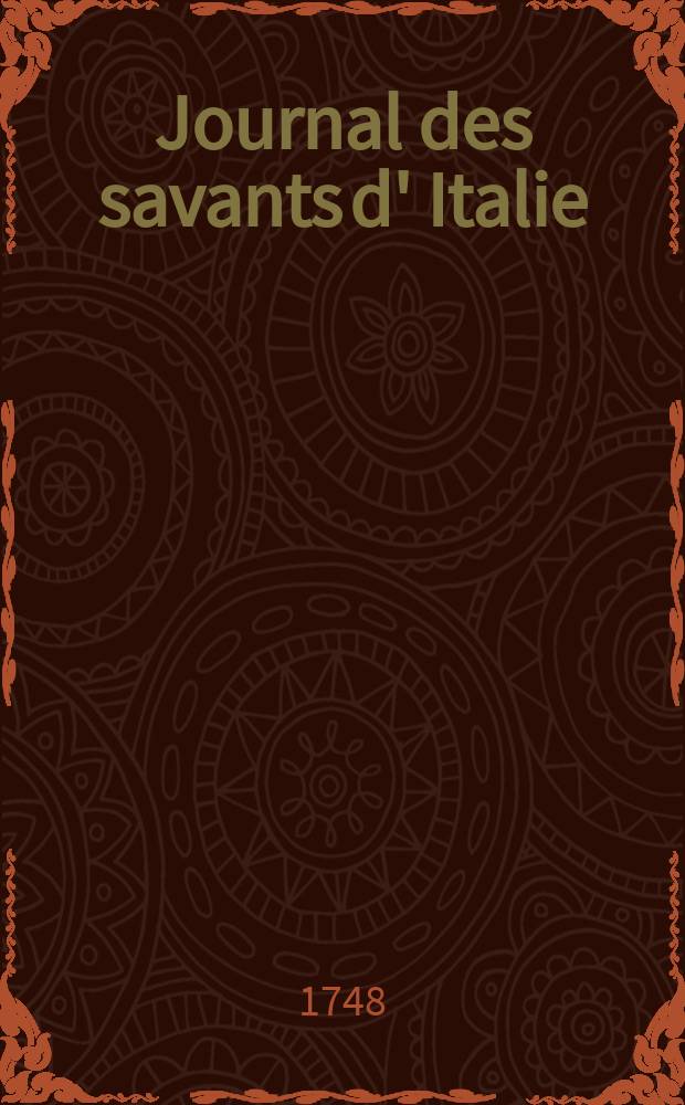 Journal des savants d' Italie