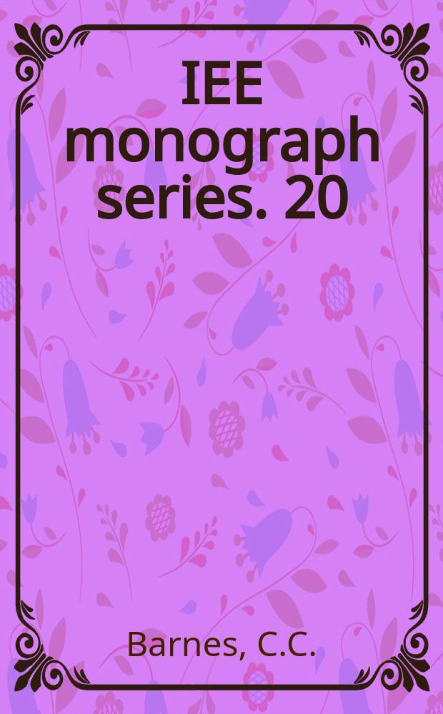 IEE monograph series. 20 : Submarine telecommunication and power