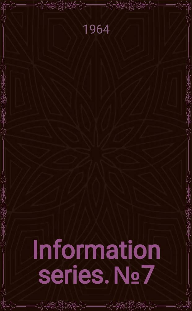 Information series. №7 : World power conference, Fédération internationale de la précontrainte, International federation of automatic control