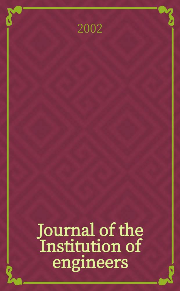 Journal of the Institution of engineers (India). Vol.83, [№]2