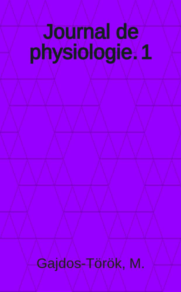 Journal de physiologie. 1 : Contribution à l'étude de la biosynthèse d'hème