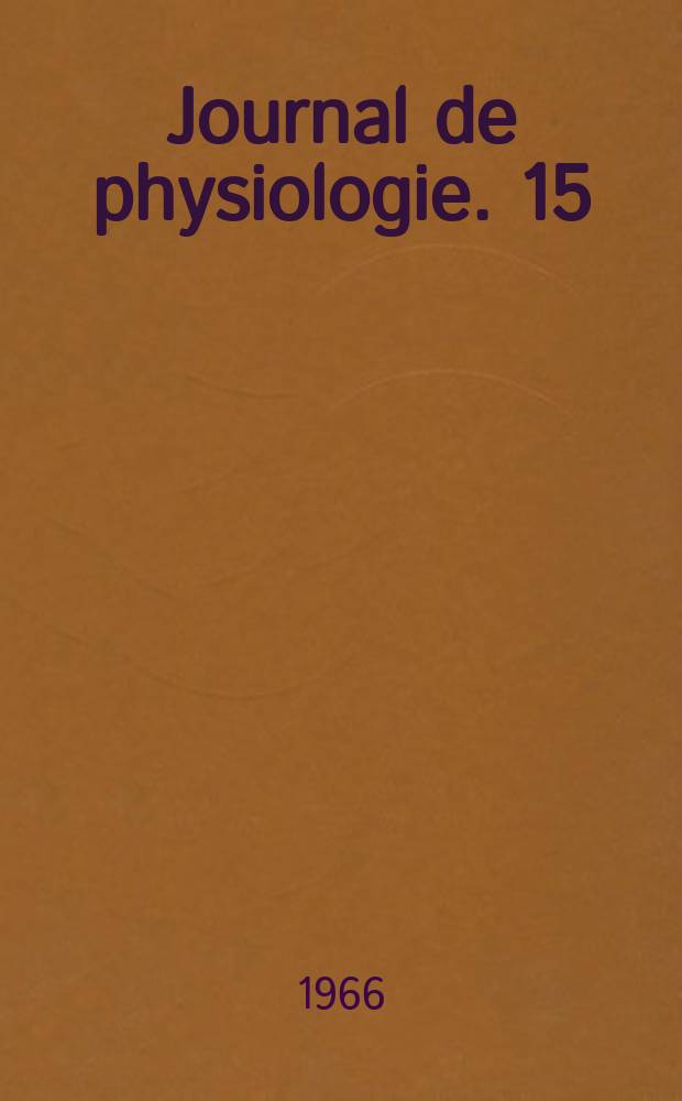 Journal de physiologie. 15 : Études des effets de la vasotocine sur l'excrétion de l'eau et des électrolytes par le rein de la grenouille