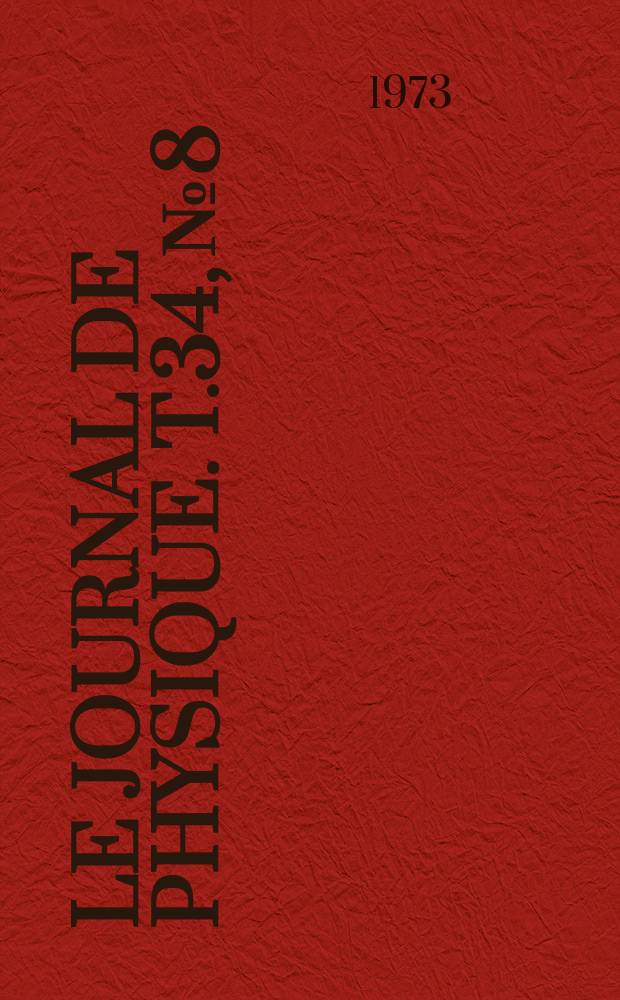Le Journal de physique. T.34, №8/9