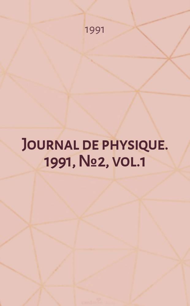 Journal de physique. 1991, №2, vol.1 : European conference on chemical vapour deposition