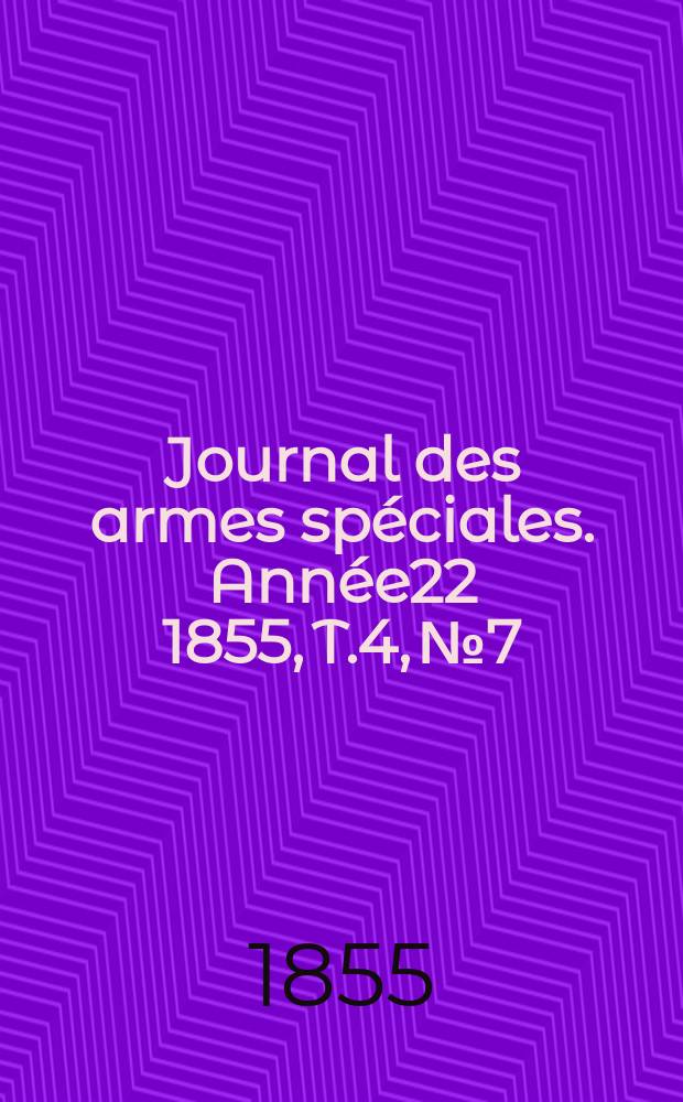 Journal des armes spéciales. Année22 1855, T.4, №7/12