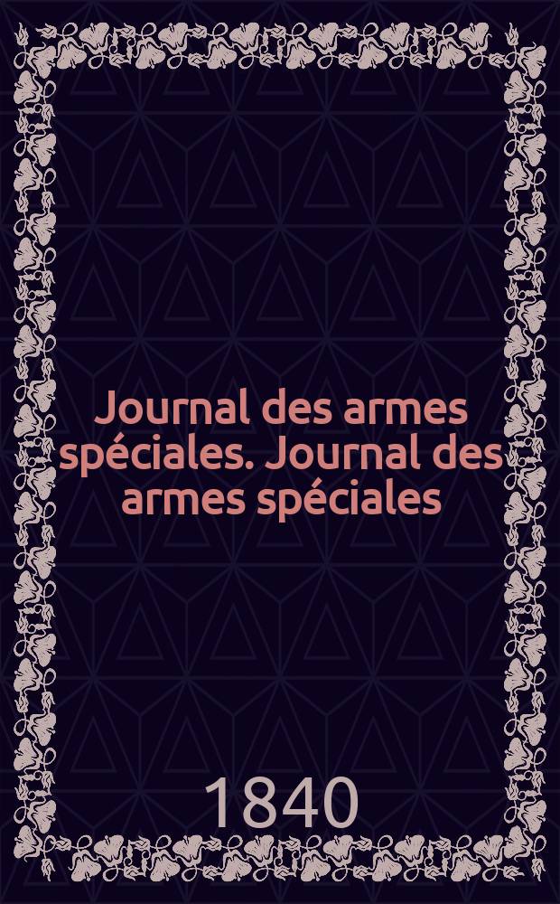 Journal des armes spéciales. Journal des armes spéciales