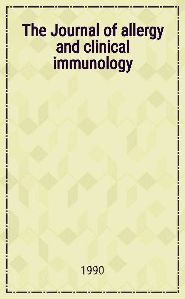 The Journal of allergy and clinical immunology : Including "Allergy abstracts" Offic. organ of Amer. acad. of allergy. Vol.86, №4, pt.2 : Histamine and disease