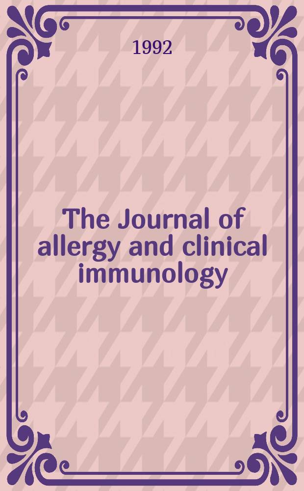 The Journal of allergy and clinical immunology : Including "Allergy abstracts" Offic. organ of Amer. acad. of allergy. Vol.90, №4, pt.2 : Clinical importance of inhibition of mediator release by antihistamines