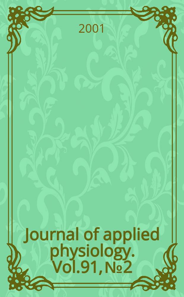 Journal of applied physiology. Vol.91, №2
