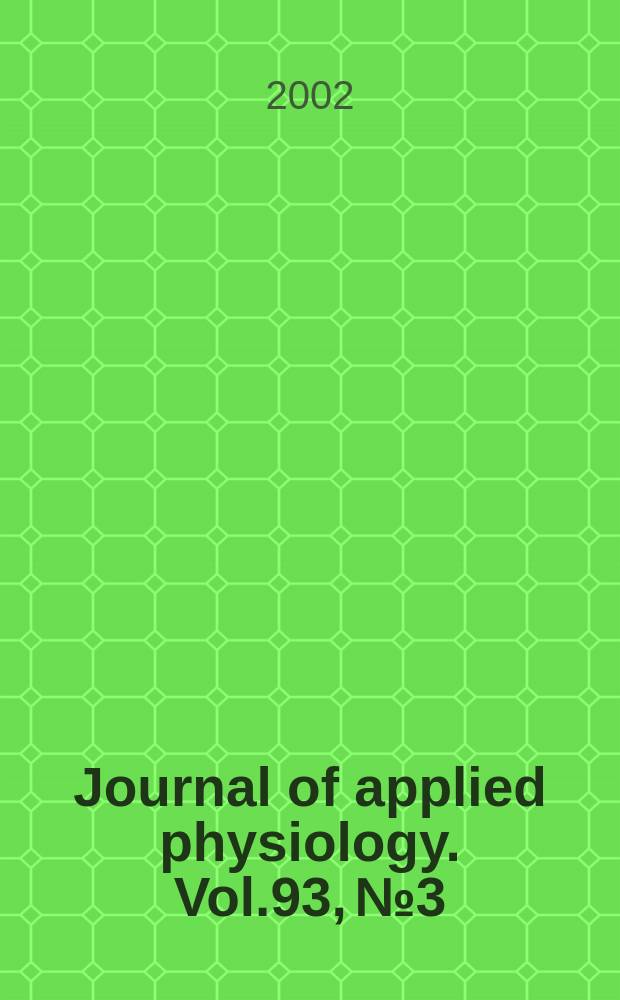 Journal of applied physiology. Vol.93, №3