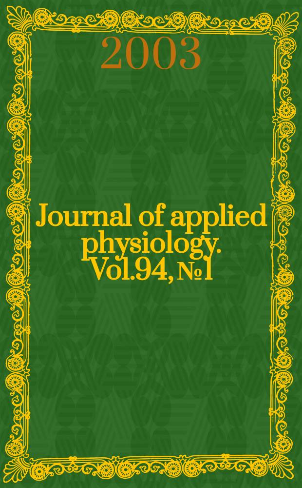 Journal of applied physiology. Vol.94, №1
