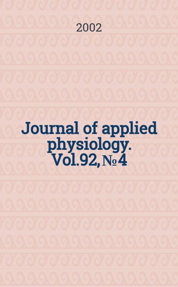 Journal of applied physiology. Vol.92, №4