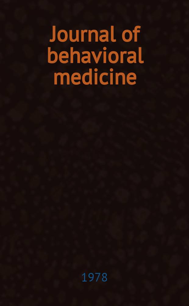 Journal of behavioral medicine