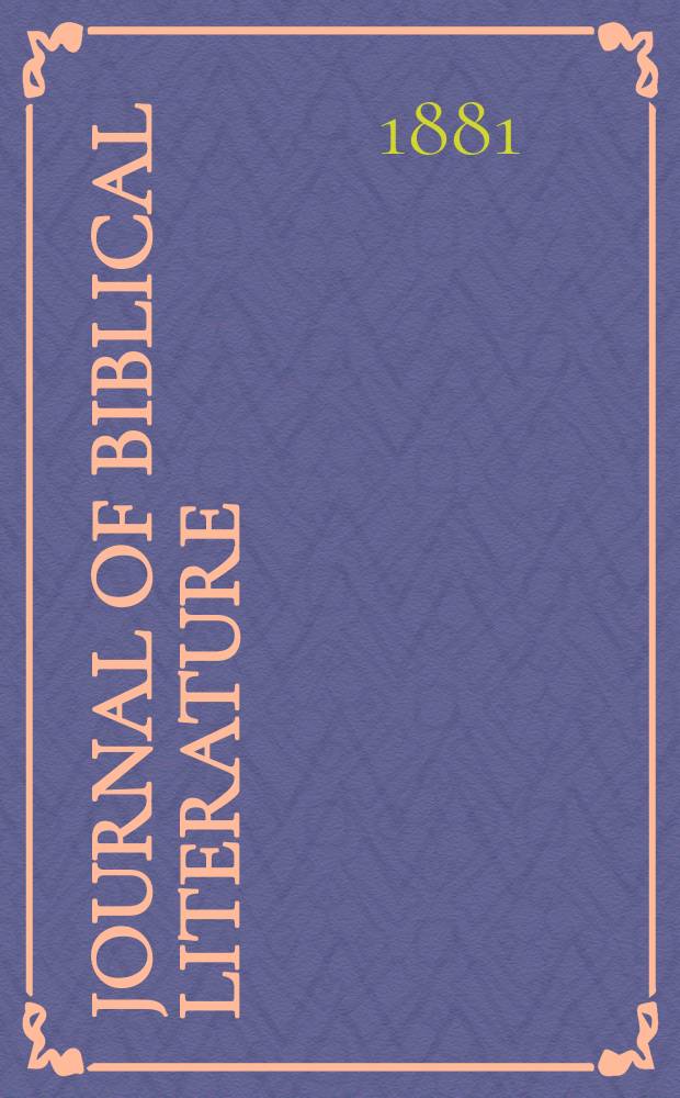Journal of biblical literature : Publ. quart = Журнал библейской литературы