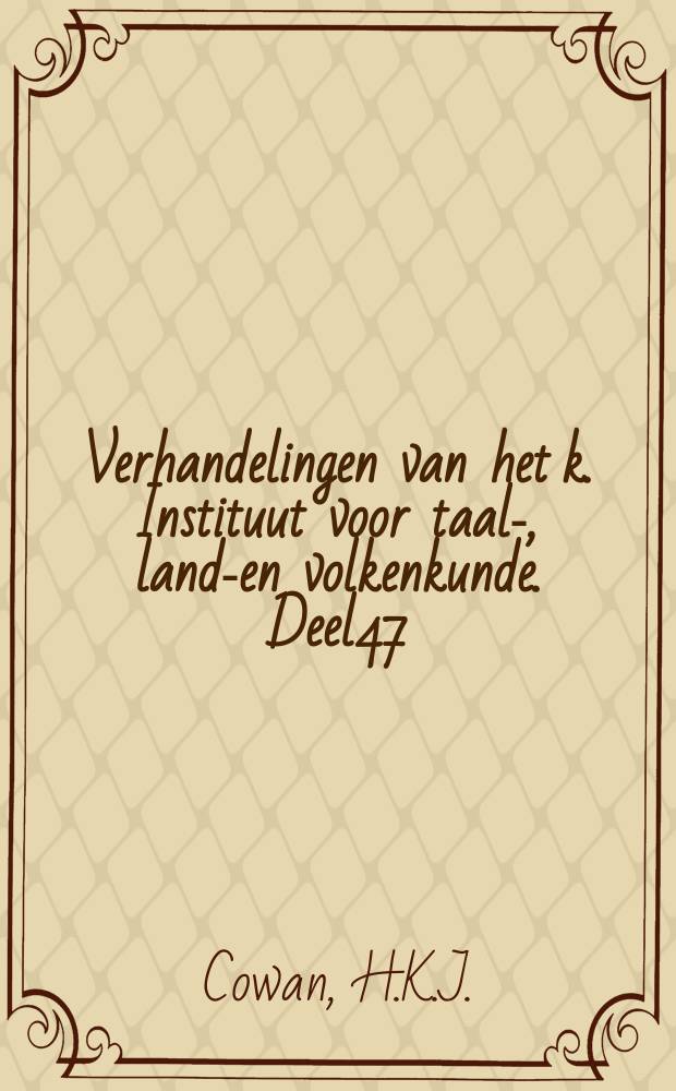 Verhandelingen van het k. Instituut voor taal-, land-en volkenkunde. Deel47 : Grammar of the Sentani language