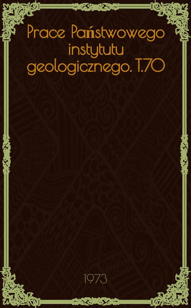 Prace Państwowego instytutu geologicznego. T.70 : Portland na niżu Polski