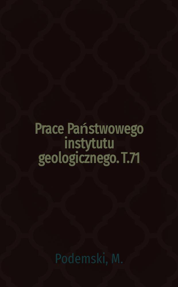 Prace Państwowego instytutu geologicznego. T.71 : Sedymentacja cechsztyńska w zachodniej części